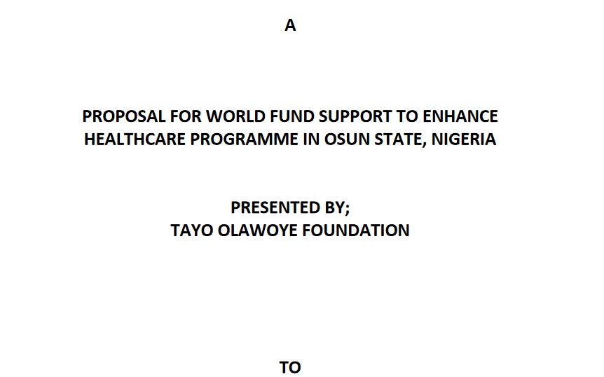 TAYO OLAWOYE HEALTH GRANT PROPOSAL